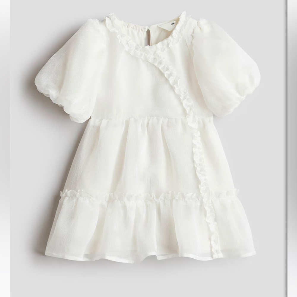 H&M FLOUNCE-TRIMMED DRESS